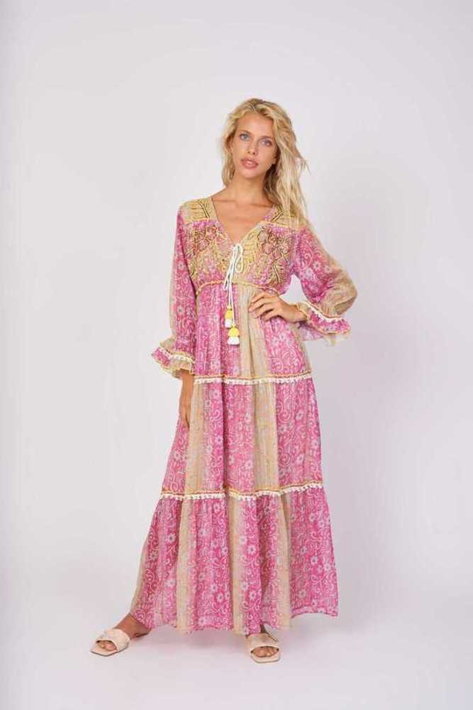 ΡΟΖ BOHO ΜΑΞΙ ΦΟΡΕΜΑ ΜΕ ΒΟΛΑΝ
