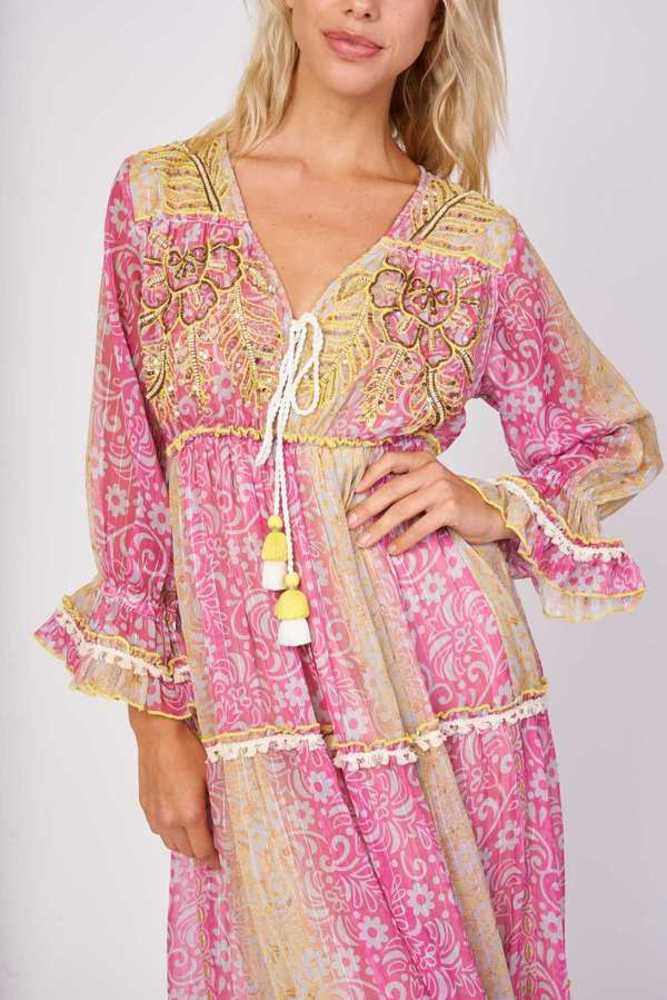 ΡΟΖ BOHO ΜΑΞΙ ΦΟΡΕΜΑ ΜΕ ΒΟΛΑΝ